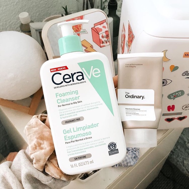 Sữa rửa mặt cho da dầu, hỗn hợp dầu Cerave Foaming Facial Cleanser (87ml/355ml/473ml) | BigBuy360 - bigbuy360.vn