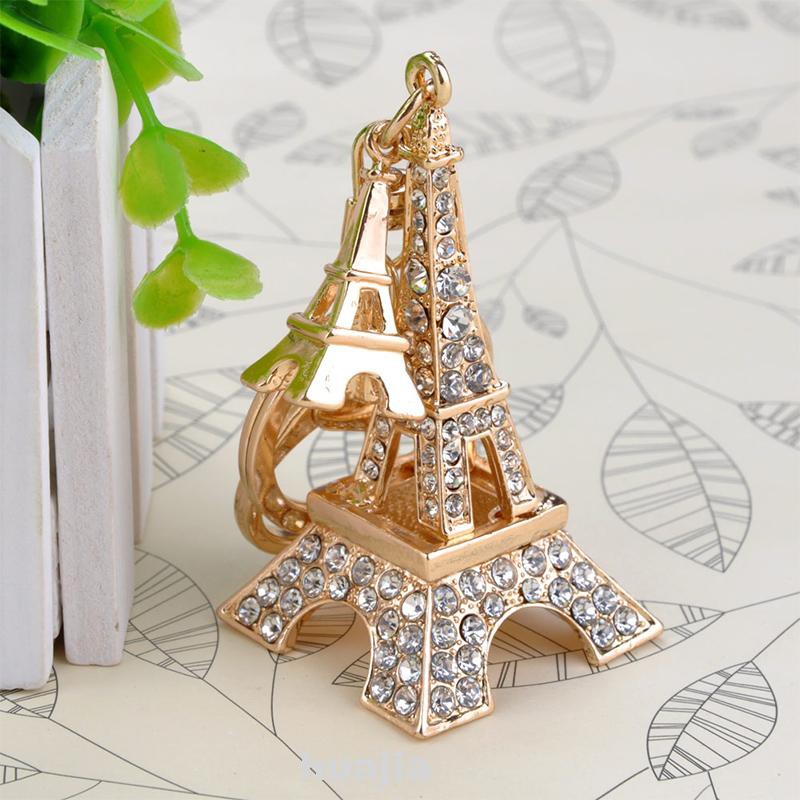 Móc Khóa Hình Tháp Eiffel Đính Đá Thời Trang