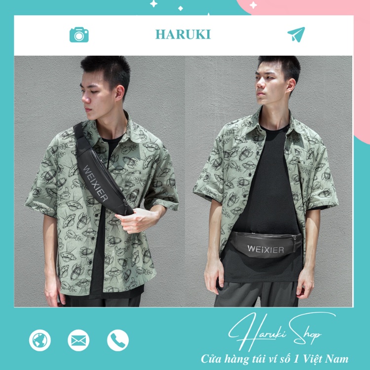 Túi đeo hông đeo thắt lưng Weixier chống nước sử dụng chạy bộ tập thể dục vừa đeo chéo thời trang - HARUKI Shop