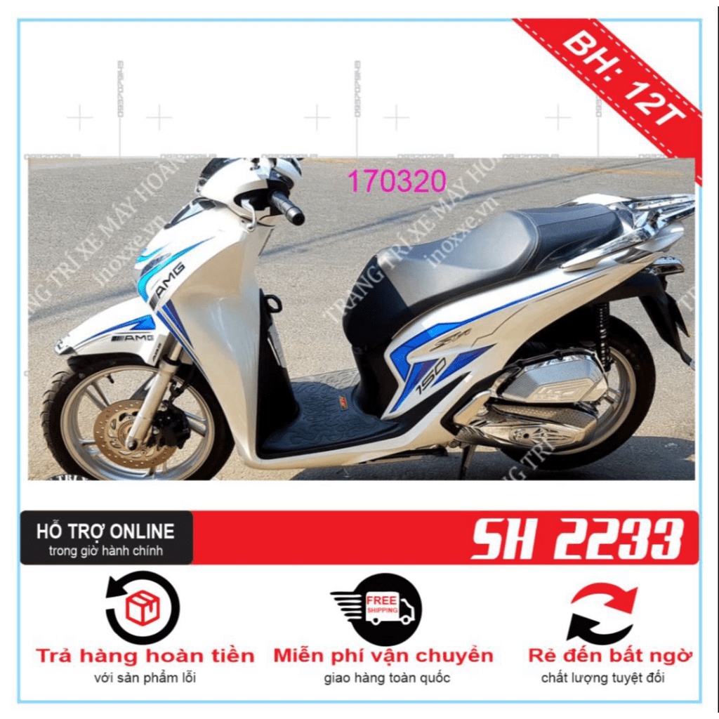 TEM XE SH 2020 AMG TRẮNG XANH -- SHIN DECAL 2