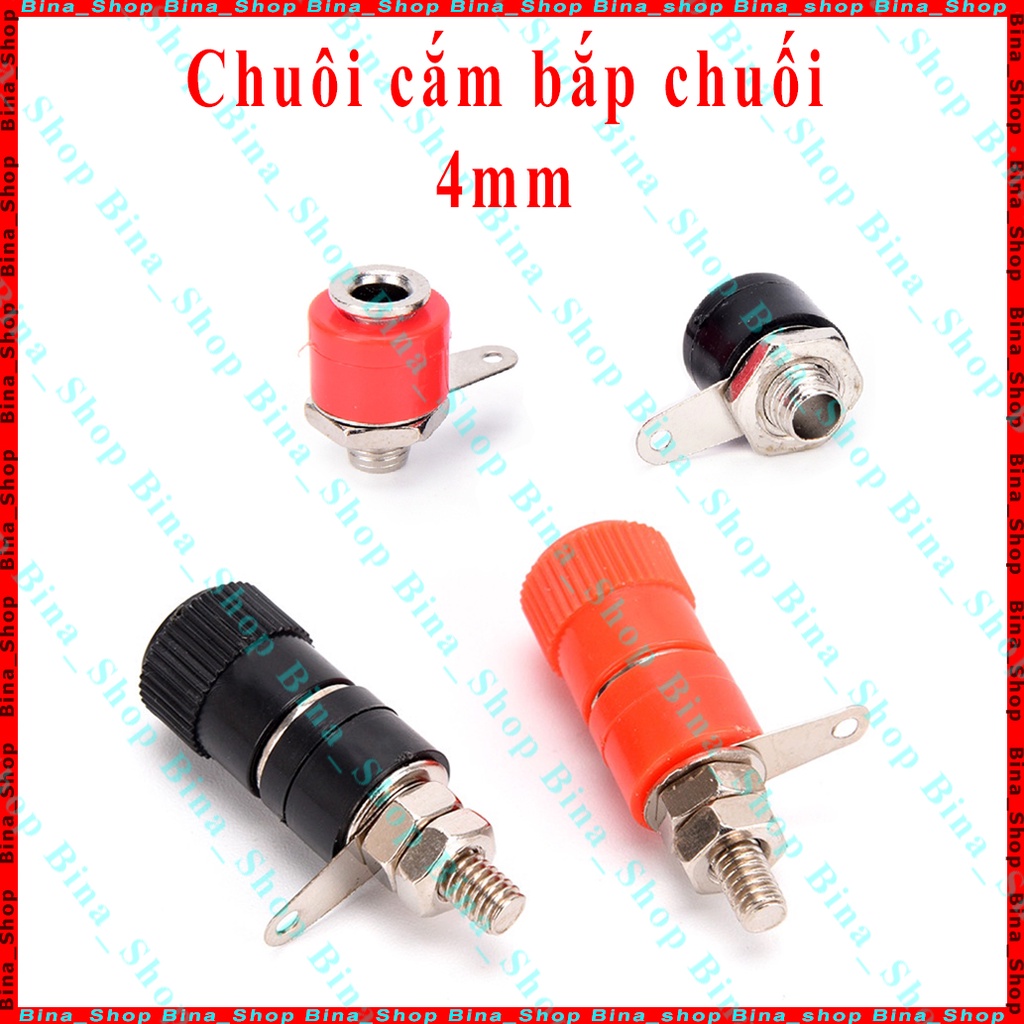 Jack bắp chuối cái 4mm Chuôi cắm 4m đỏ/đen (tự chọn)