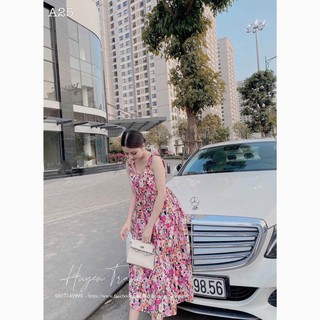 Đầm hoa cột nơ vai