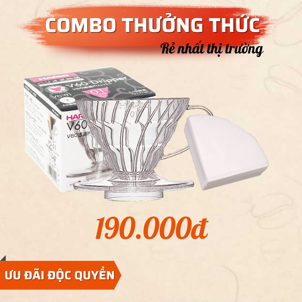 Phễu pha Drip(Pour Over) V60 bằng nhựa trong cao cấp, chịu nhiệt, không ố vàng chắc chắn thương hiệu Hario Nhật Bản