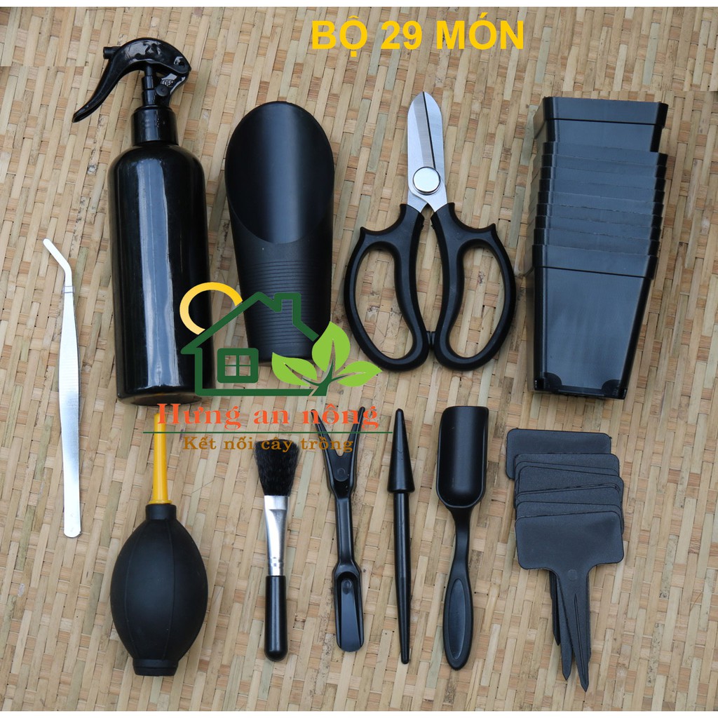Bộ dụng cụ nhiều món làm vườn nhựa đen cao cấp