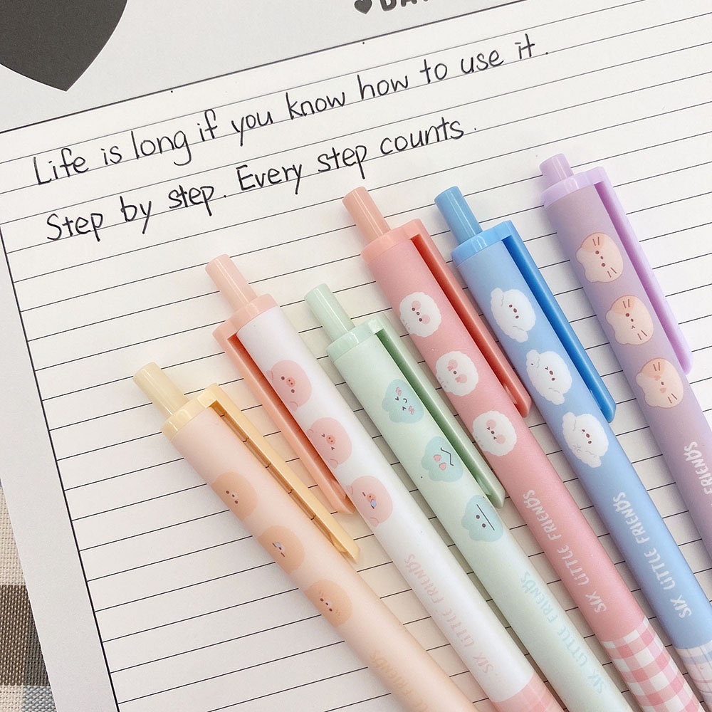 Bút gel Mực Đen Ngòi 0.5mm Kiểu Hoạt Hình macaron Dễ Thương