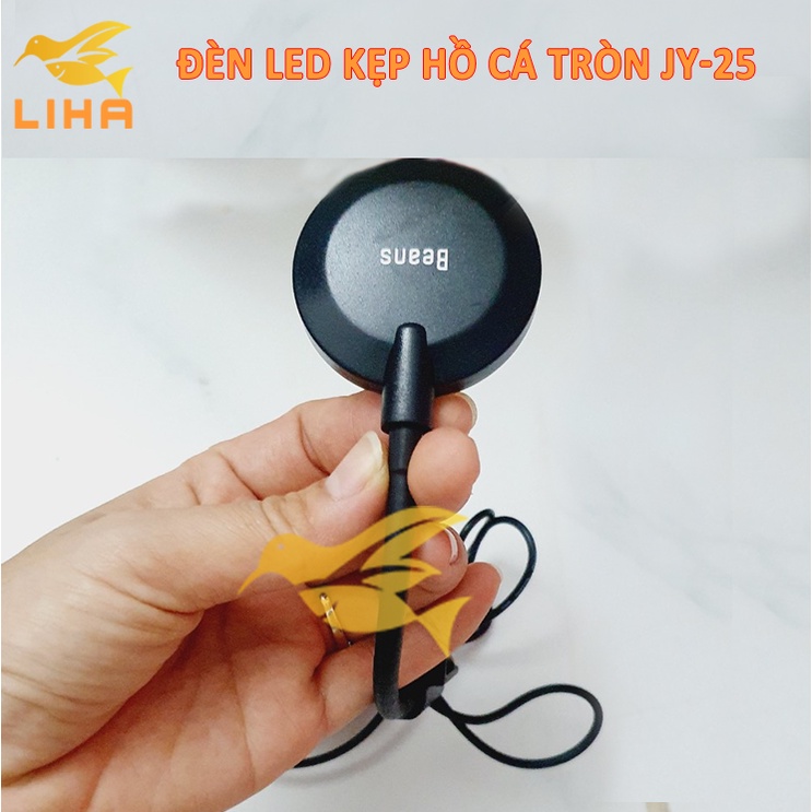 Đèn Led Kẹp Hồ Cá Bể Tròn Mini Màu Trắng Clip Lamp JY-25 Cho Hồ 25cm