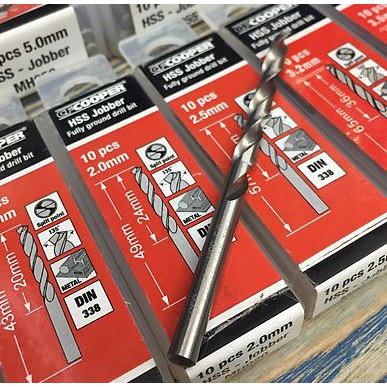 Mũi khoan sắt HSS Cooper 1.0 - 5.5mm - Hàng chính hãng, chất lượng cao