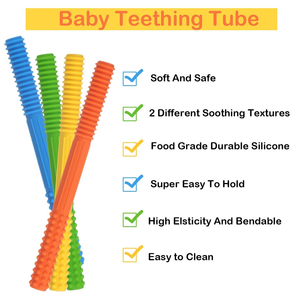 Ống Silicon Mềm Cho Bé Mọc Răng 0-6 Tháng Tuổi