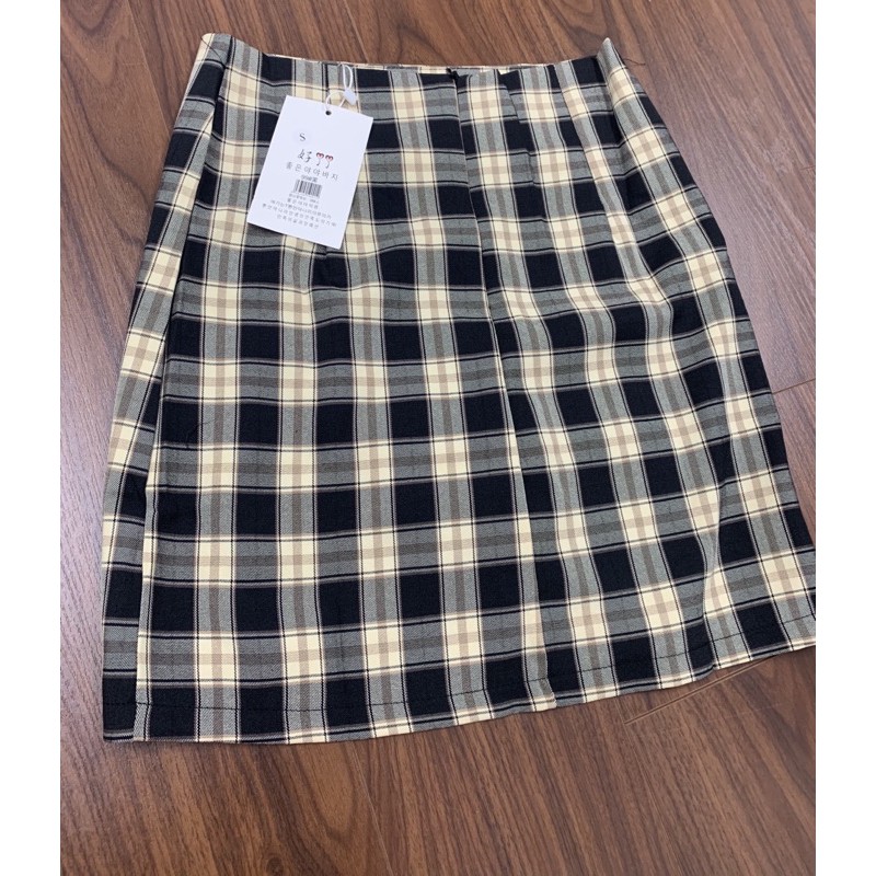 [FREESHIP] Chân Váy Chữ A Lưng cao Kẻ Caro Đen Trắng 🦋 Chân váy Có Quần Lót Trong 🦋 🌸Nasu May🌸 | BigBuy360 - bigbuy360.vn