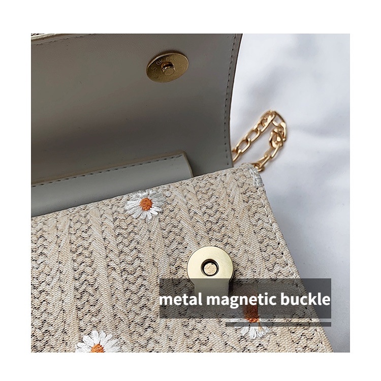 Túi cói Vai Đan Rơm Họa Tiết Hoa Thời Trang Mùa Hè Sành Điệu Cho Nữ