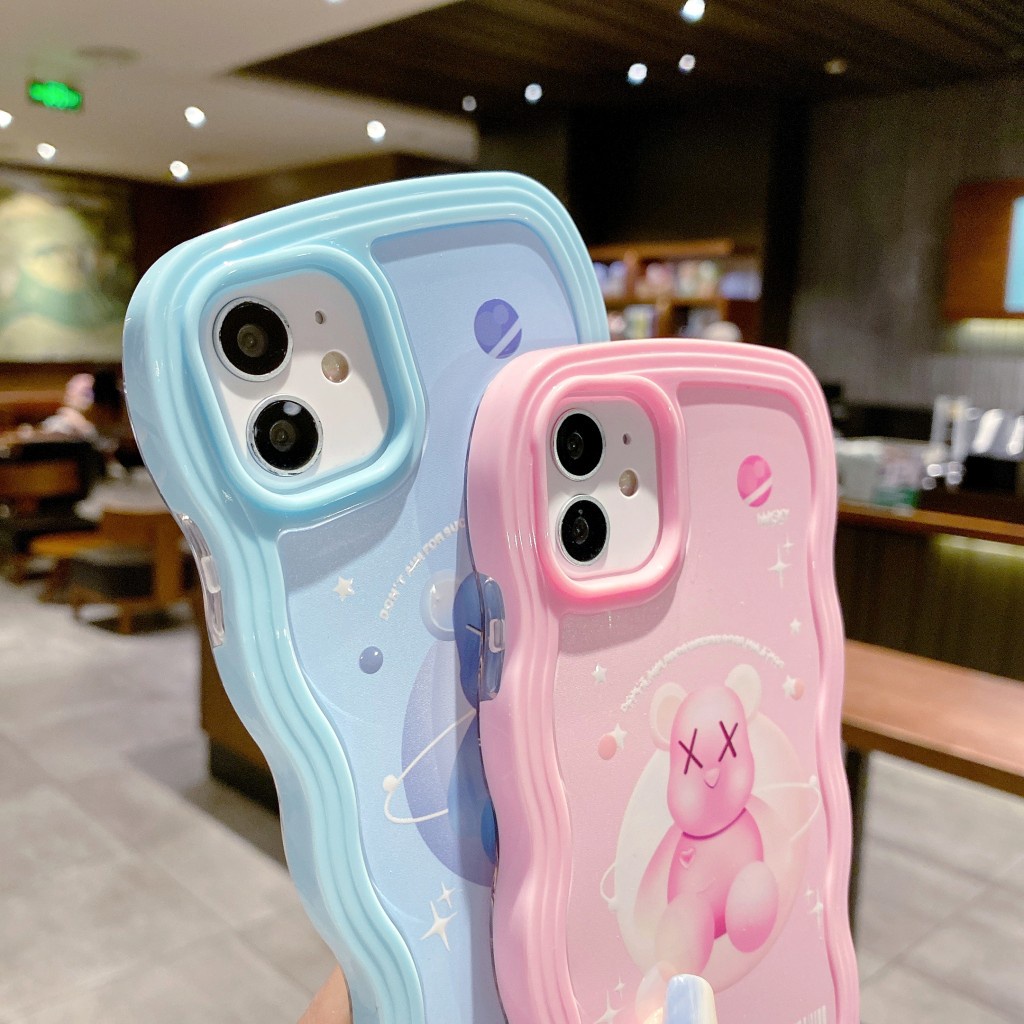 Ốp Điện Thoại Trong Suốt Họa Tiết Gợn Sóng 2 Trong 1 Cho iphone 13 12 pro max 11 XS X XR 7 8 plus 13-7P