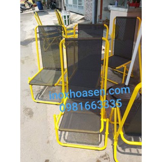 Ghế xếp cafe lưới, ghế xếp lò xo lưng cao 83cm