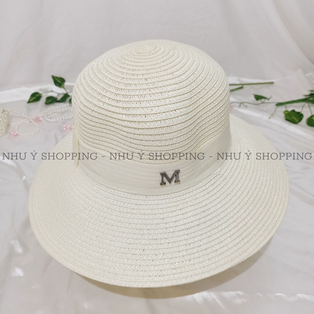 Mũ cói nón cói mềm cho nữ chữ M vành nhỏ nhiều màu hình chụp thật_q12mM