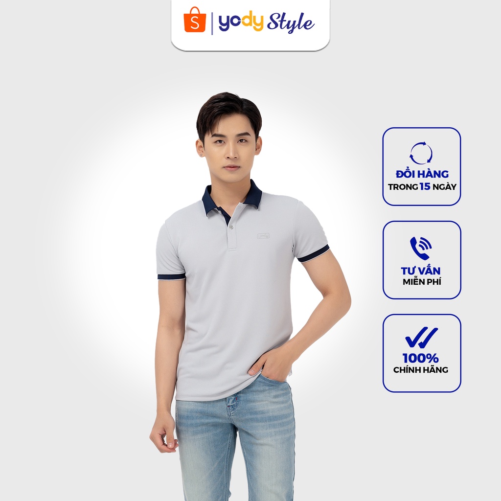  Áo polo nam cafe phối nẹp YODY trẻ trung chống tia UV hữu hiệu - APM3635 | BigBuy360 - bigbuy360.vn