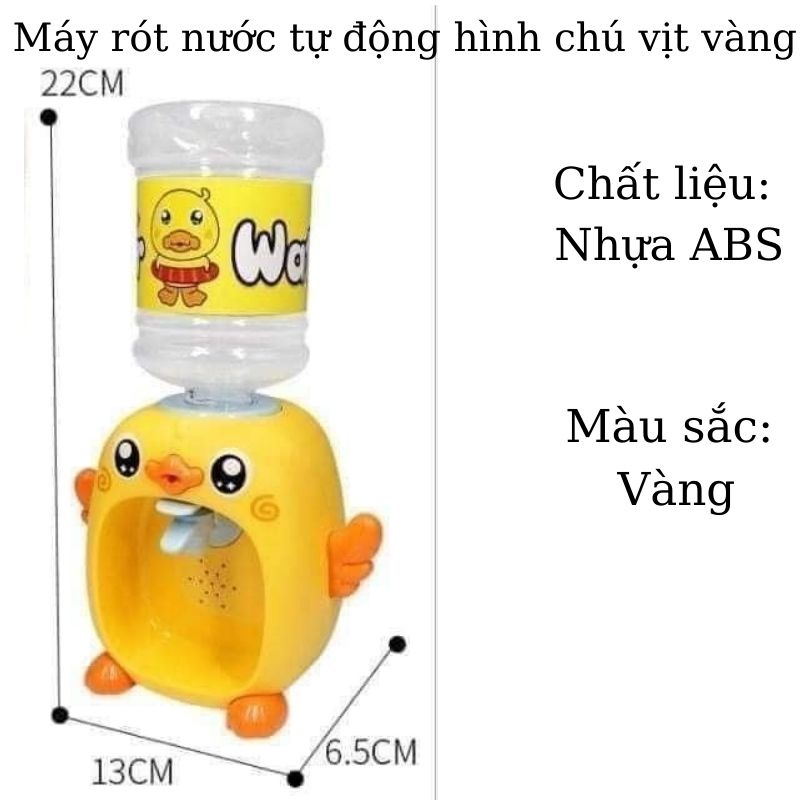 Máy rót nước mini tự động siêu độc đáo hình chú vịt vàng an toàn cho bé PAPAZUM D4.028