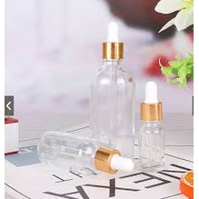Chai Chiếc Serum thủy tinh cao cấp thân trong  5ml 10ml 20ml 30ml 50ml 100ml phụ kiện du lịch