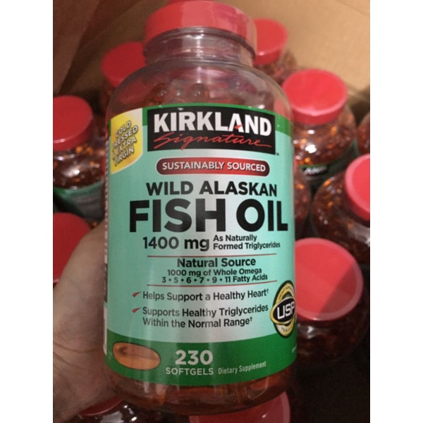 DẦU CÁ KIRKLAND WILD ALANSKAN FISH OIL - HỘP 230 VIÊN MỸ 100%