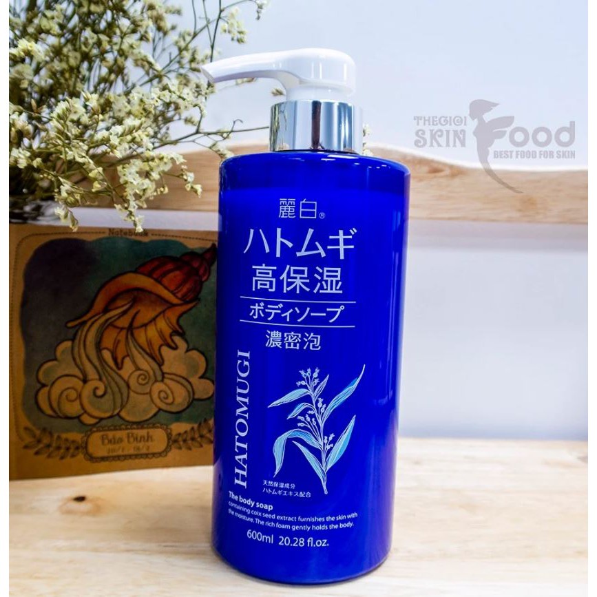 Sữa Tắm Dưỡng Ẩm, Trắng Da Chiết Xuất Ý Dĩ Nhật Bản Hatomugi Moisturizing & Washing The Body Soap 800ml