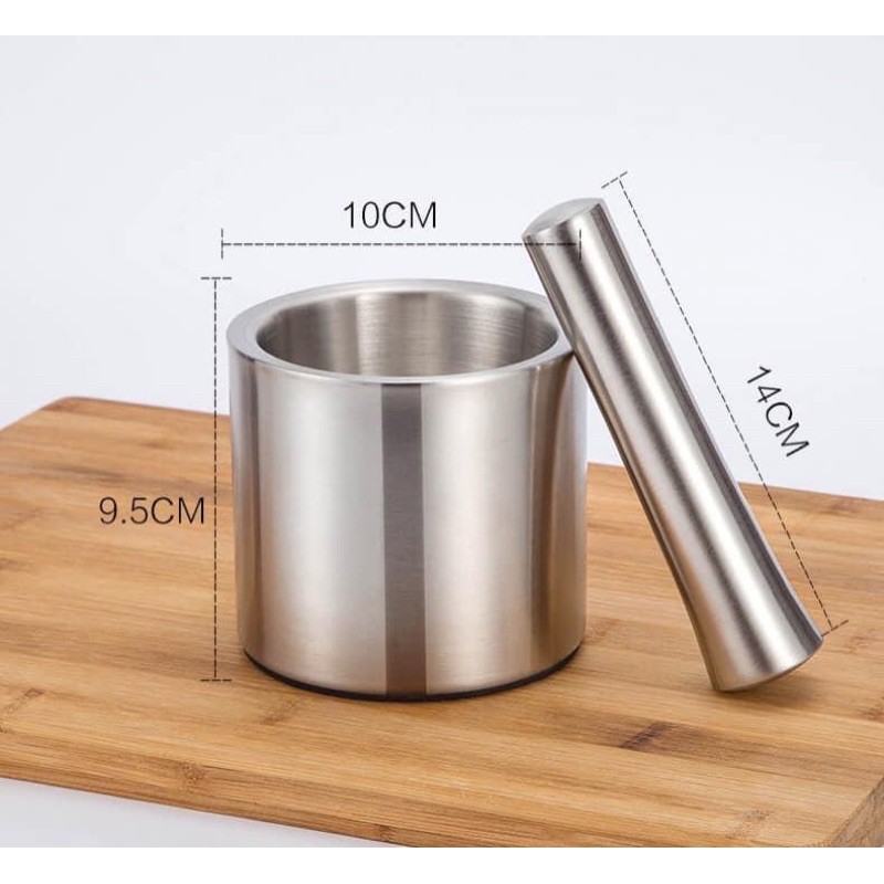 Bộ Chày Cối Bằng Inox Cầm Tay Siêu Tiện Lợi Giã Thích Lắm ạ