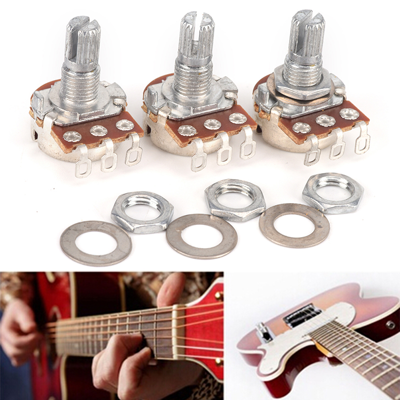 Newsmallbrains 3 pcs A250k Guitar Potentiometer Split Shaft Pots Audio Tone Switch Control NSB