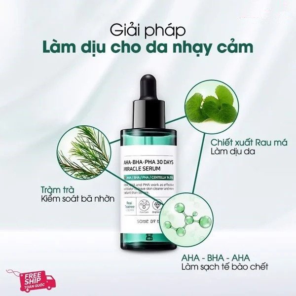 [CHÍNH HÃNG] Tinh Chất Giảm Mụn Some By Mi AHA-BHA-PHA 30 Days Miracle Serum 50ml