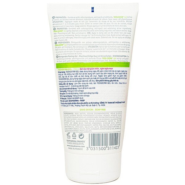 Teen Derm Gel Isis Pharma Sữa Rửa Mặt Giảm Nhờn, Ngừa Mụn 40mL/150Ml <Chính hãng> | BigBuy360 - bigbuy360.vn