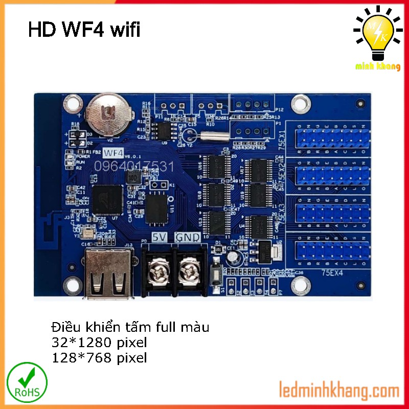 Card HD WF4 điều khiển full màu có wifi