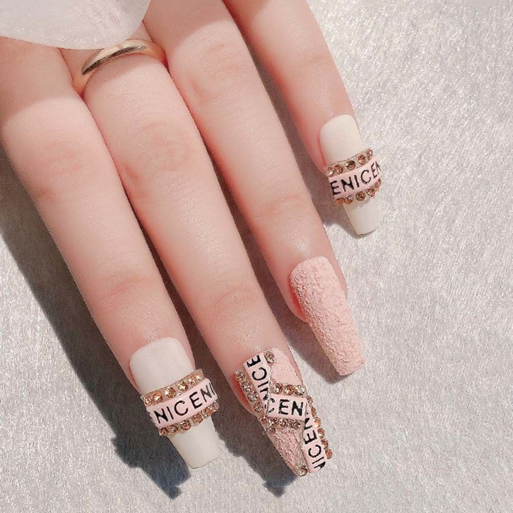 [Hàng mới về] Sticker dán trang trí móng họa tiết chữ nghệ thuật nhiều màu sắc tiện lợi