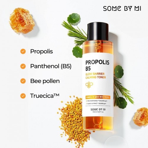 Combo Cấp Ẩm, Phục Hồi Da Chiết Xuất Mật Ong Some By Mi Propolis B5 Glow Barrier Calming (Toner 150ml + Serum 50ml)