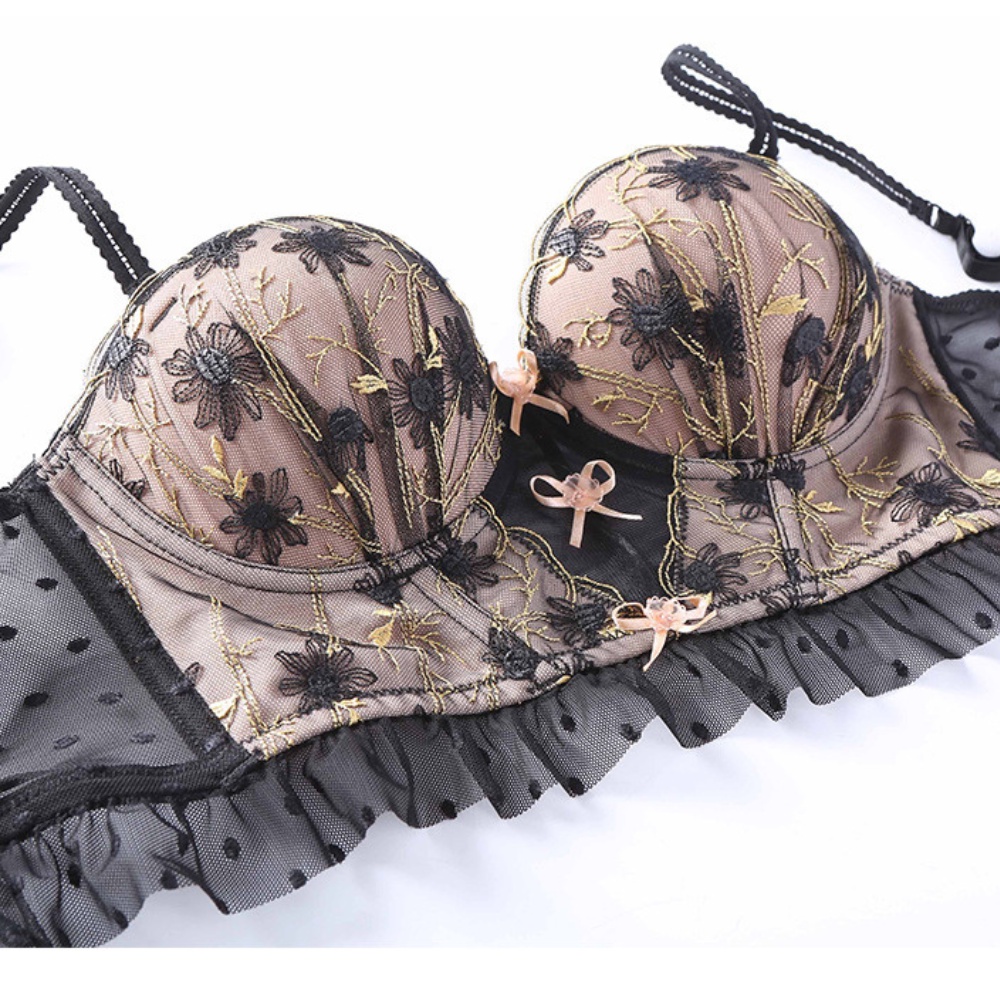 Áo Ngực Nữ Hở Lưng Cao Cấp - Áo Lót Nữ Có Gọng Ren, Đệm Vừa Nâng Ngực AMYBRA B1008