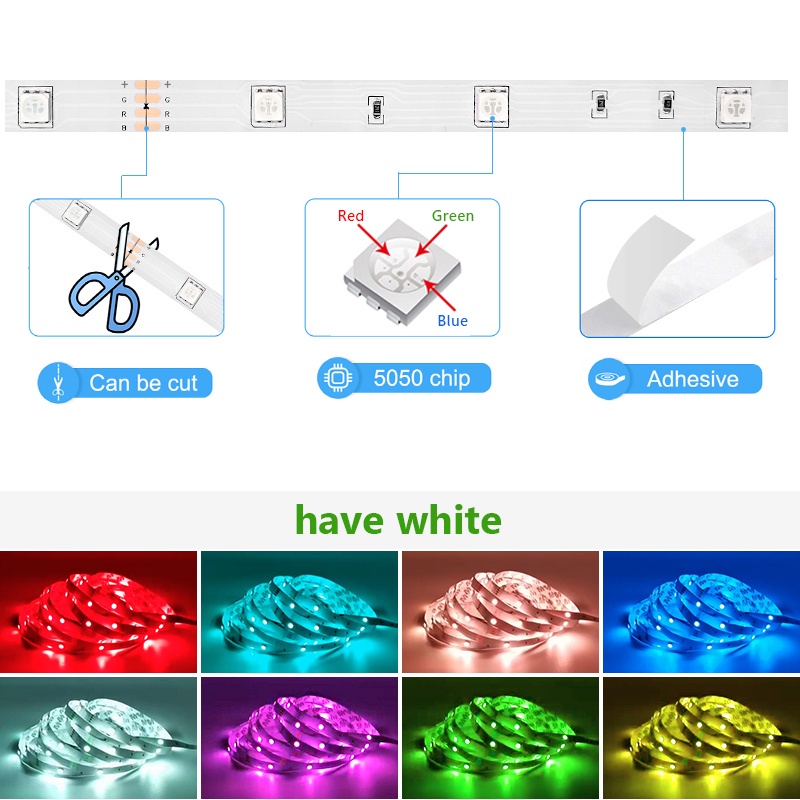 Dây Đèn Led 5050 RGB USB Bluetooth Đi Ốt Dùng Trang Trí Phòng Ngủ