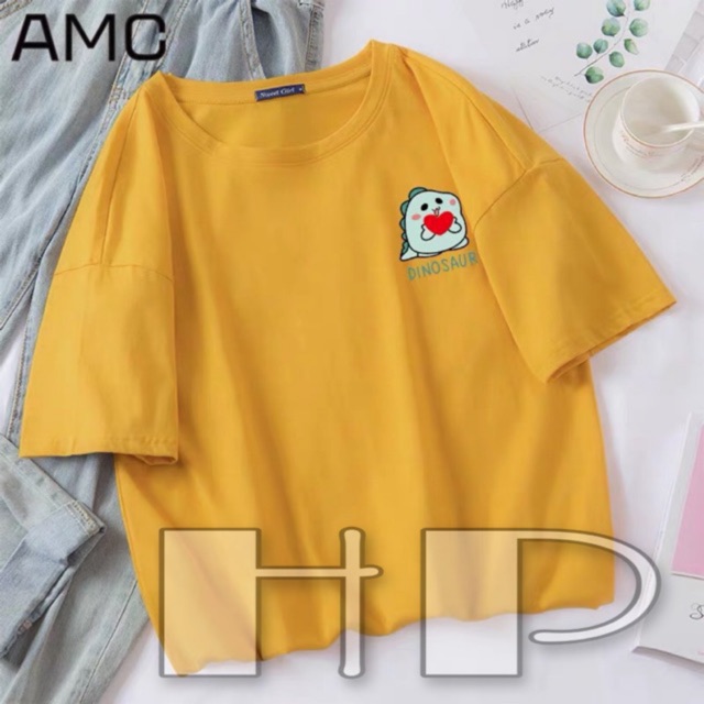 Áo logo khủng long nhỏ ôm tim Dinosau THD868