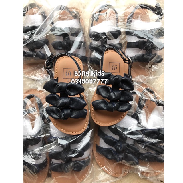 Sandal Bé Gái Buộc Nơ Navy