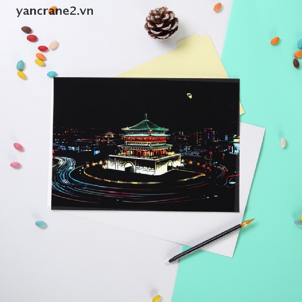 Bộ Dao Cạo Râu A4 Hình Phong Cảnh Thành Phố Và Động Vật Độ