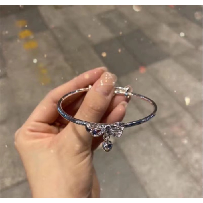 Lắc tay mạ bạc s925 hình nơ Ula Shop phong cách Hàn Quốc new arrival Thanh lịch cute VT13