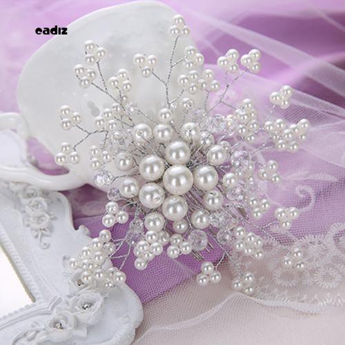 Lược cài tóc cô dâu phối ngọc trai giả lộng lẫy thanh lịch