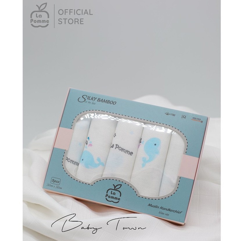 Set 5 Khăn sữa sợi tre lụa Lapomme