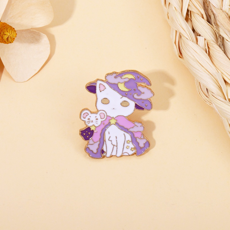 Ghim Cài Áo Kim Loại Hình Mèo Đen / Chuột Dễ Thương