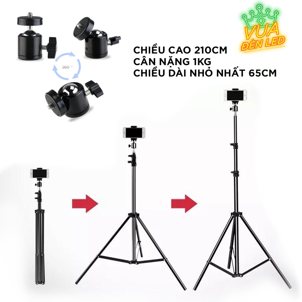 Giá Đỡ Điện Thoại Chụp Ảnh, Quay Video, Chân Máy Tripod Cây Livestream Có Kẹp Chắc Chắn