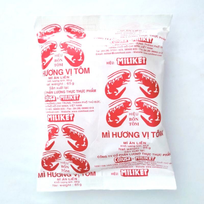 Lô 10 gói mì giấy trắng ăn liền Miliket 65 gam