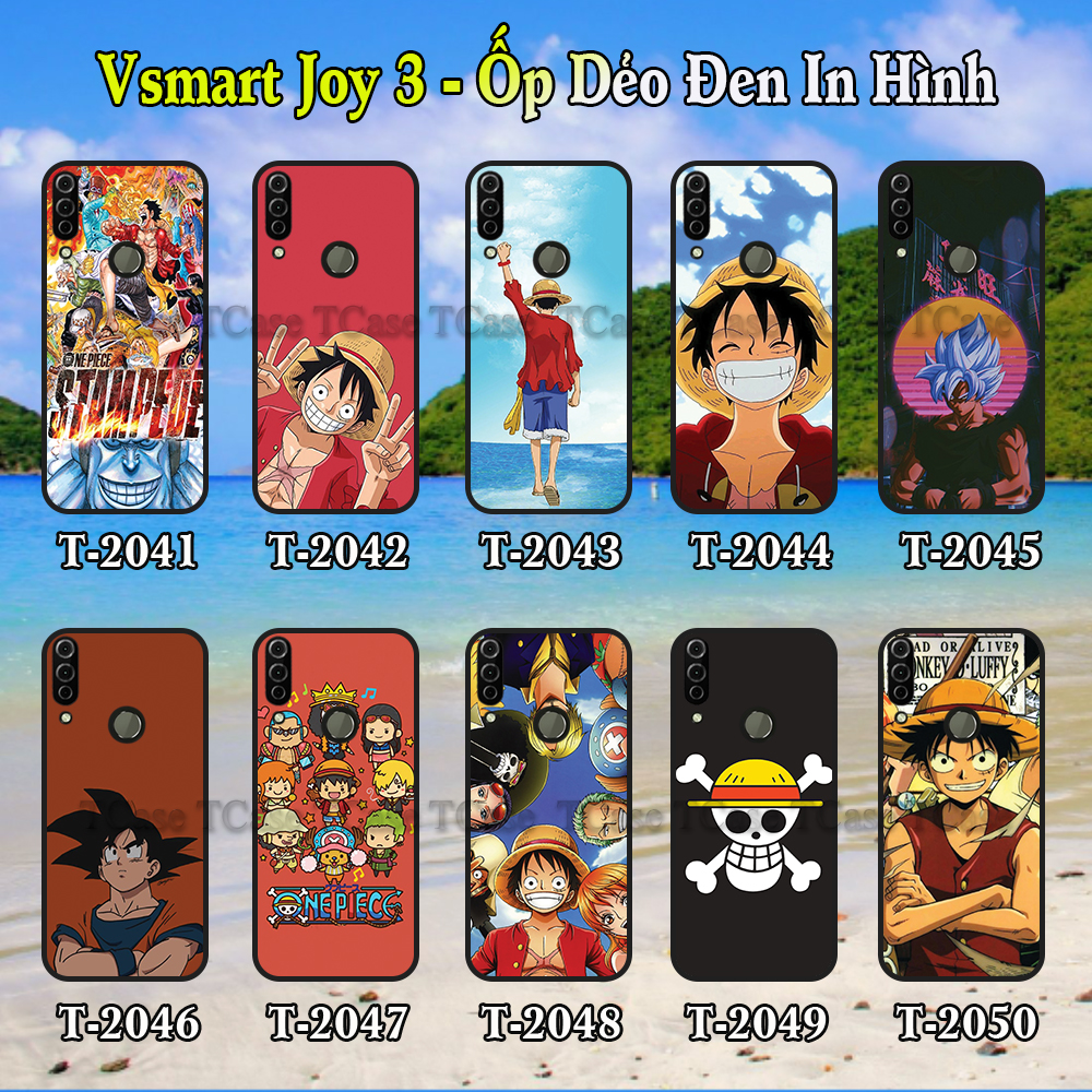 Ốp lưng Vsmart Joy 3 dẻo đen in hình One Piece