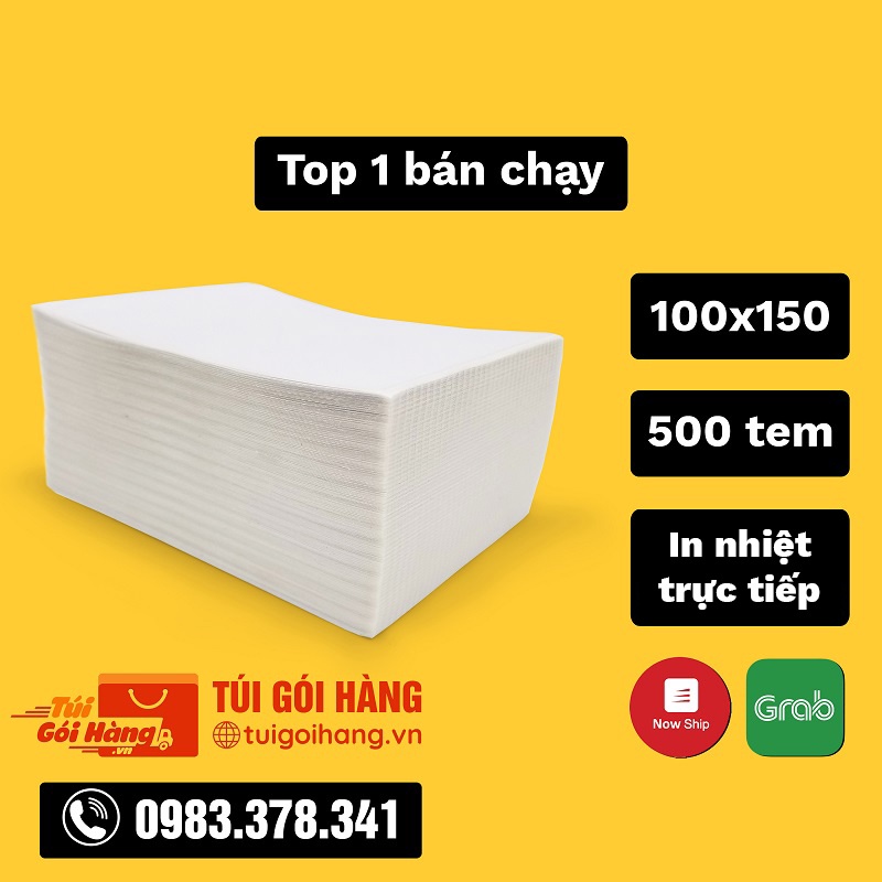 Giấy In Nhiệt 100x150 Dạng Tệp 500 Tem - In Đơn Shopee - Cho các máy HPRT N41