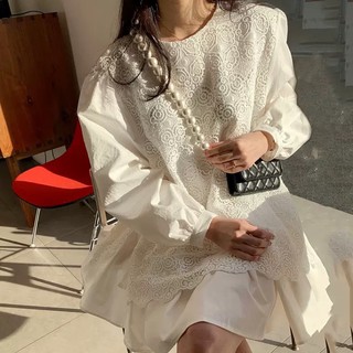 Váy phối lớp ren sang trọng korea style