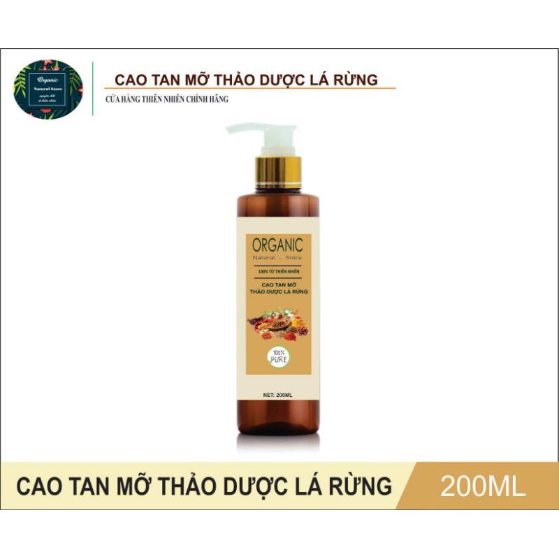 Cao tan mỡ thảo dược lá rừng 100% organic 200ML - mỹ phẩm handmade