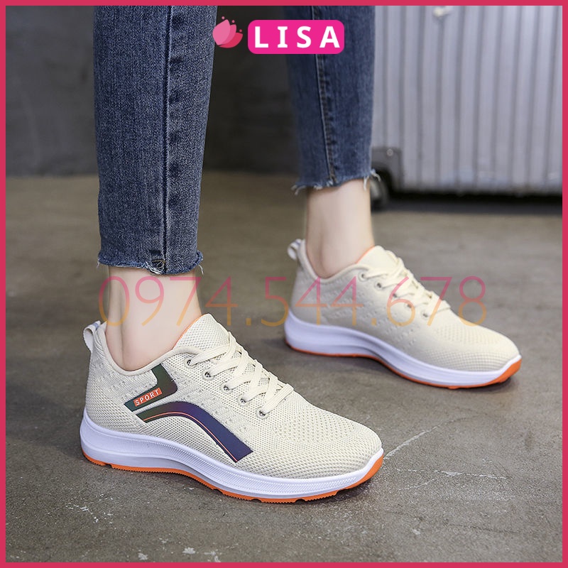 Giày Thể Thao Nữ, Giày Sneaker Phối Lưới Thoáng Khí, Cổ Thấp Kiểu Dáng Năng Động, Lisa M82