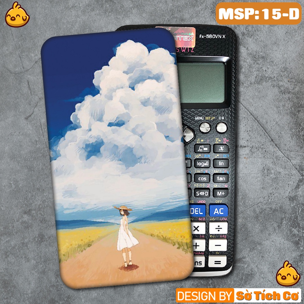 Miếng decal dán máy tính fx-570, fx-580, fx-880, Casio, Vinacal,... hình Cool Girl MSP: 15