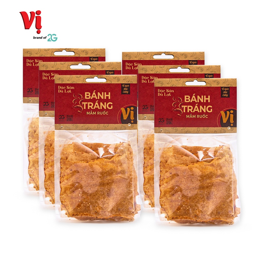 [Mã 267FMCGSALE giảm 8% đơn 500K] Combo 6 Bánh Tráng Mắm Ruốc VỊ- Túi 125g