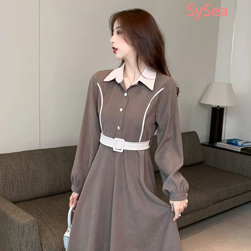 Đầm nữ tay dài lót lông cừu size lớn thanh lịch