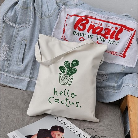 Túi Tote Vải Canvas Siêu Dễ Thương