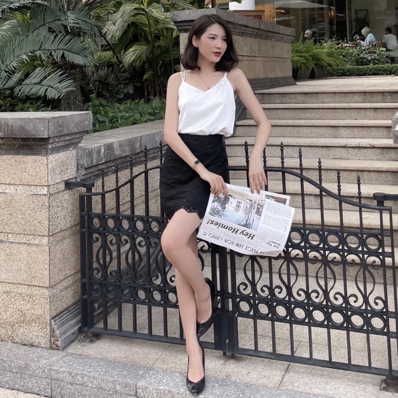 Chân váy A phối ren Elly clothing